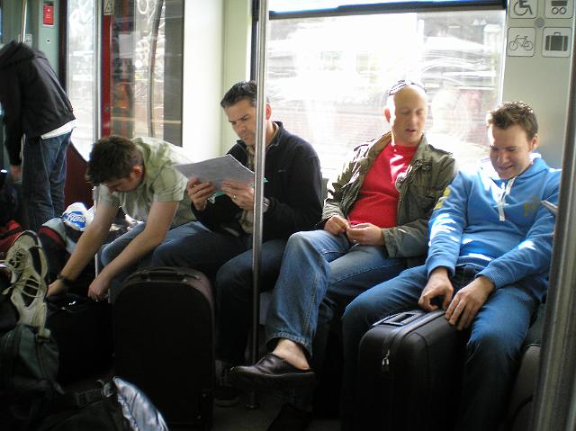 Berlin tram.JPG - Lionel studying the Berlin tram map